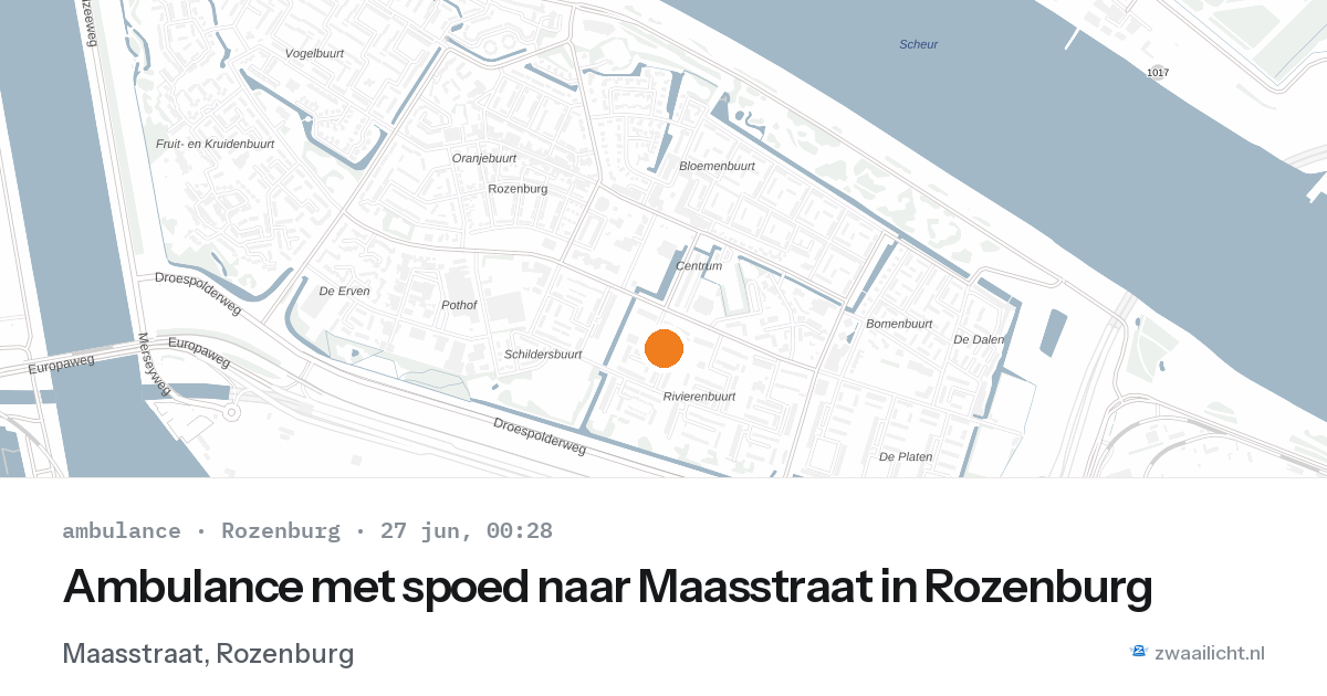 Ambulance met spoed naar Maasstraat in Rozenburg — 26 jun 2026