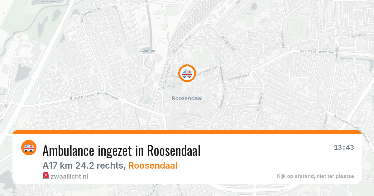 Ambulance ingezet in Roosendaal — 6 jul 2026 | 🚨 Zwaailicht.nl