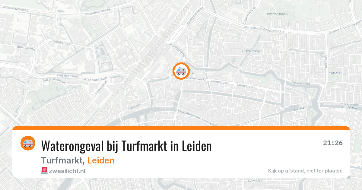 Waterongeval bij Turfmarkt in Leiden — 27 apr 2026