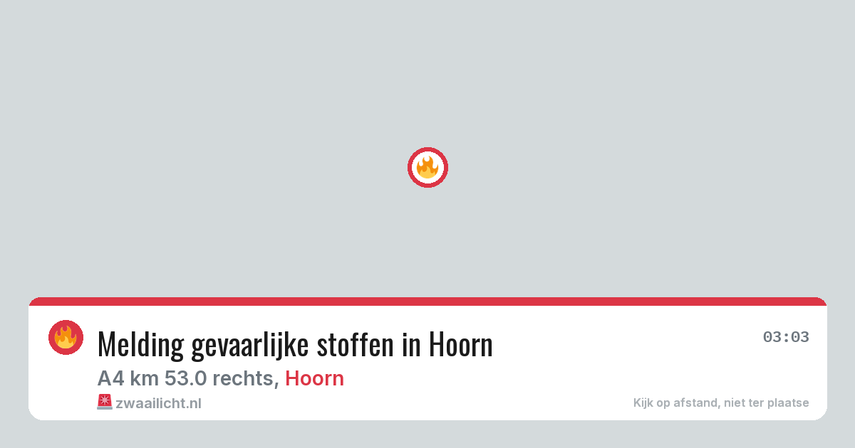 Melding gevaarlijke stoffen in Hoorn — 26 mei 2026