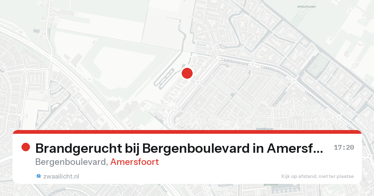 Brandgerucht bij Bergenboulevard in Amersfoort — 18 aug 2026