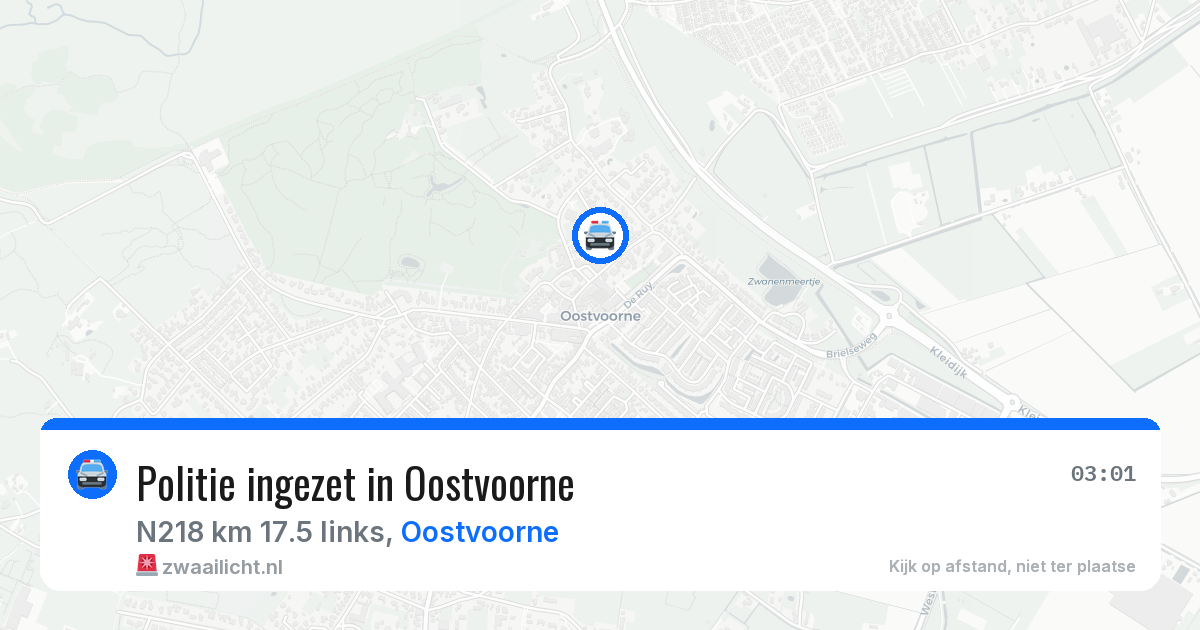 Politie ingezet in Oostvoorne — 10 jul 2026 | 🚨 Zwaailicht.nl