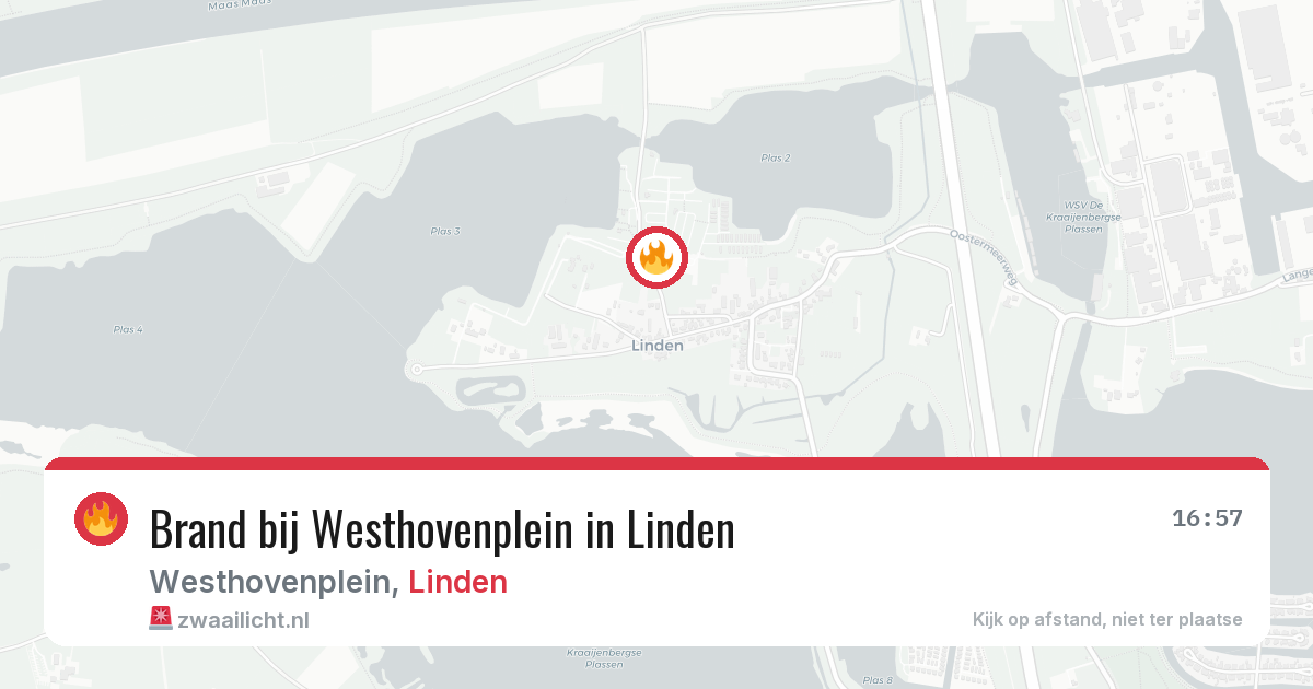 Brand bij Westhovenplein in Linden — 3 aug 2026