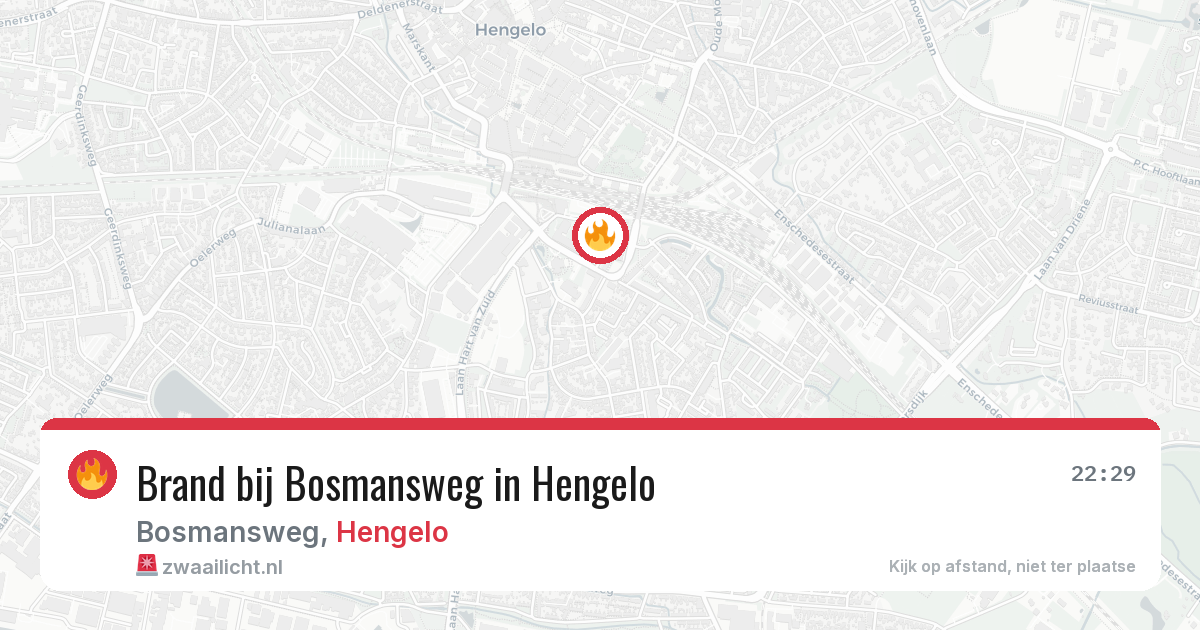 Brand bij Bosmansweg in Hengelo — 19 jun 2026