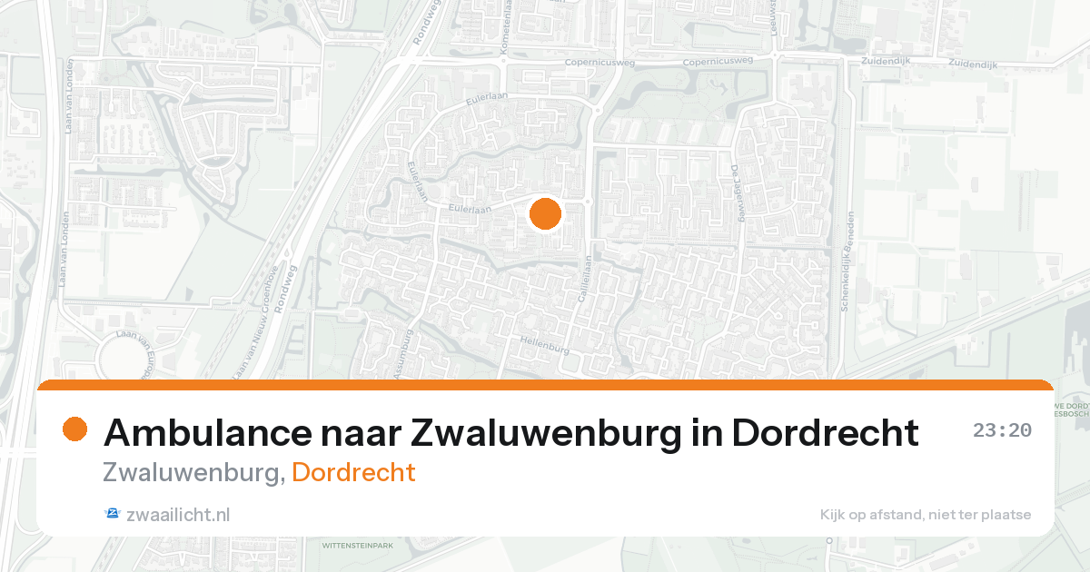 Ambulance naar Zwaluwenburg in Dordrecht — 20 aug 2026