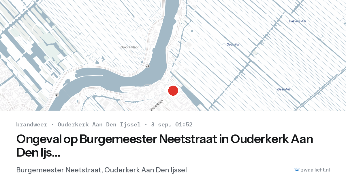 Ongeval op Burgemeester Neetstraat in Ouderkerk Aan Den Ijssel — 2 sep 2026
