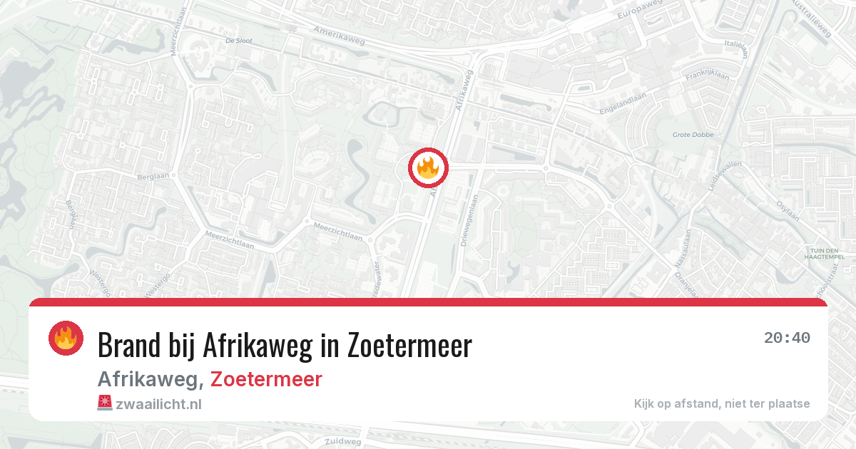 Brand bij Afrikaweg in Zoetermeer — 12 aug 2026