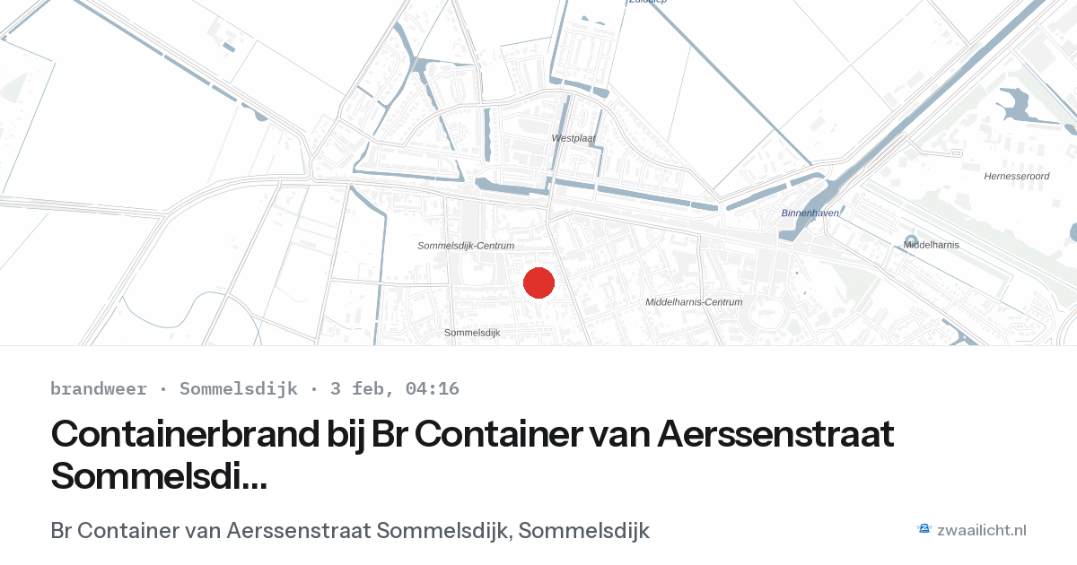 Containerbrand bij Br Container van Aerssenstraat Sommelsdijk in Sommelsdijk — 3 feb 2026