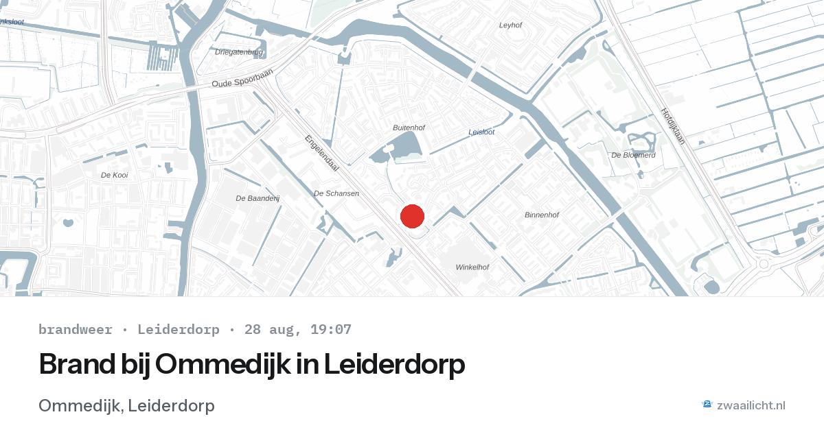 Brand bij Ommedijk in Leiderdorp — 28 aug 2026