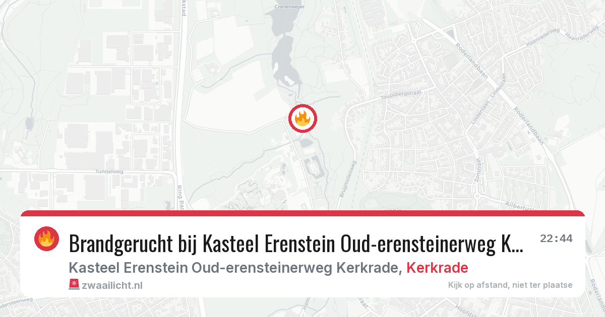 Brandgerucht bij Kasteel Erenstein Oud-erensteinerweg Kerkrade in Kerkrade — 14 mrt 2026
