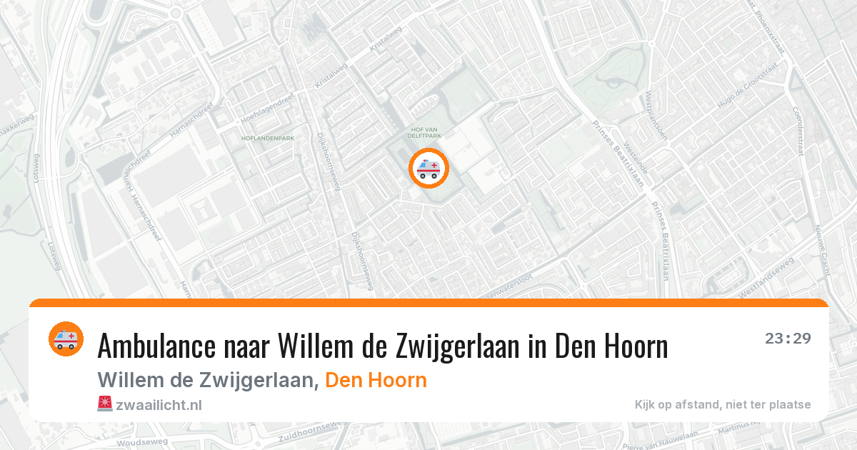 Ambulance naar Willem de Zwijgerlaan in Den Hoorn — 28 jul 2026
