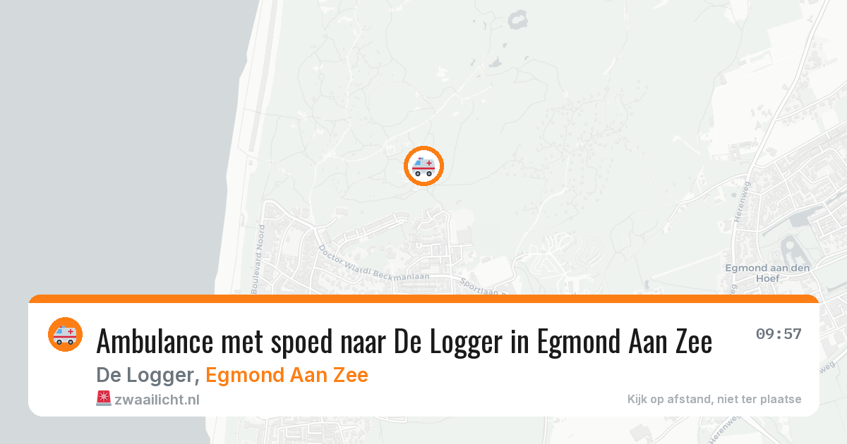 Ambulance met spoed naar De Logger in Egmond Aan Zee — 10 jul 2026