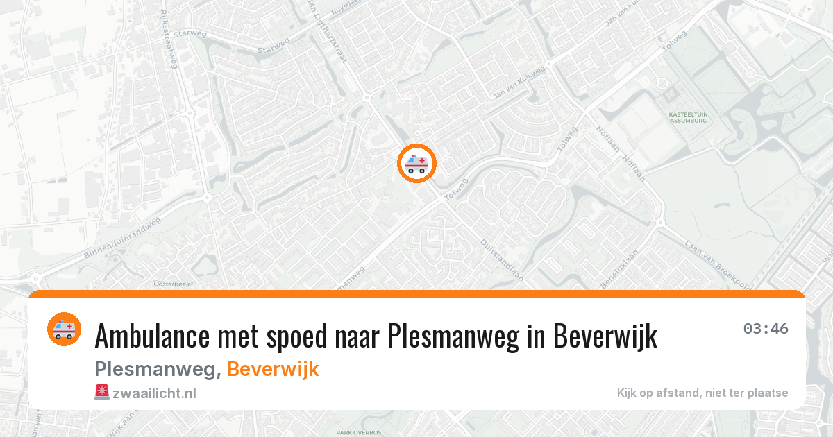 Ambulance met spoed naar Plesmanweg in Beverwijk — 14 mrt 2026