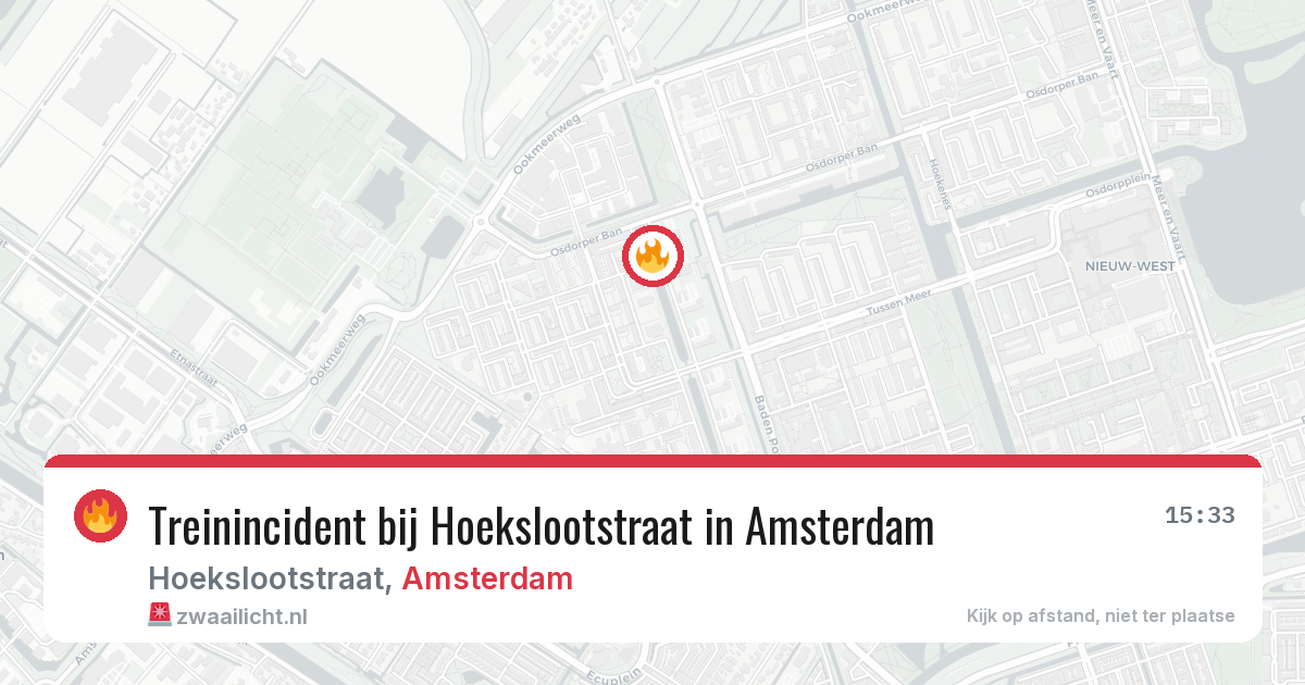 Treinincident bij Hoekslootstraat in Amsterdam — 31 jul 2026