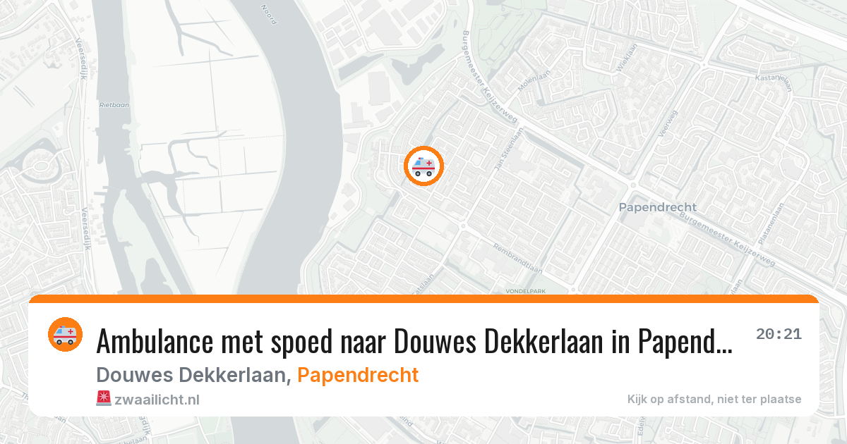 Ambulance met spoed naar Douwes Dekkerlaan in Papendrecht — 28 jul 2026