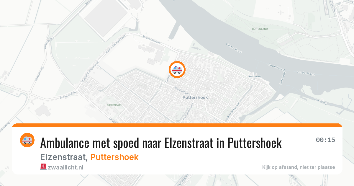 Ambulance met spoed naar Elzenstraat in Puttershoek — 23 apr 2026