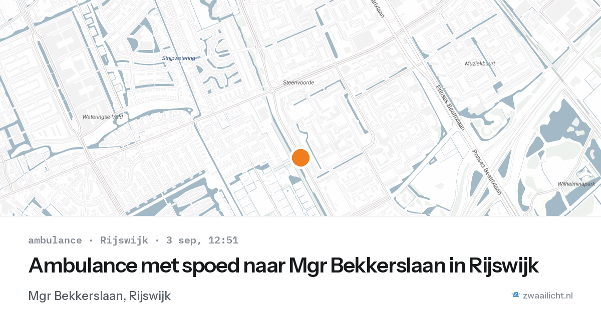 Ambulance met spoed naar Mgr Bekkerslaan in Rijswijk — 3 sep 2026