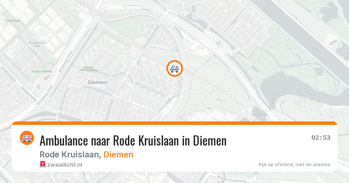 Ambulance naar Rode Kruislaan in Diemen — 30 mrt 2026