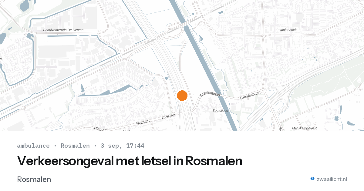 Verkeersongeval met letsel in Rosmalen — 3 sep 2026