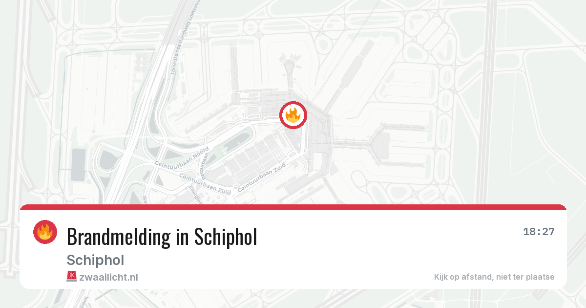 Brandmelding in Schiphol — 24 jun 2026