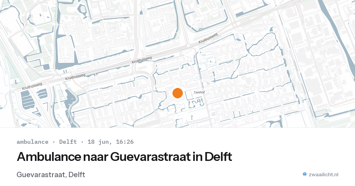Ambulance naar Guevarastraat in Delft — 18 jun 2026