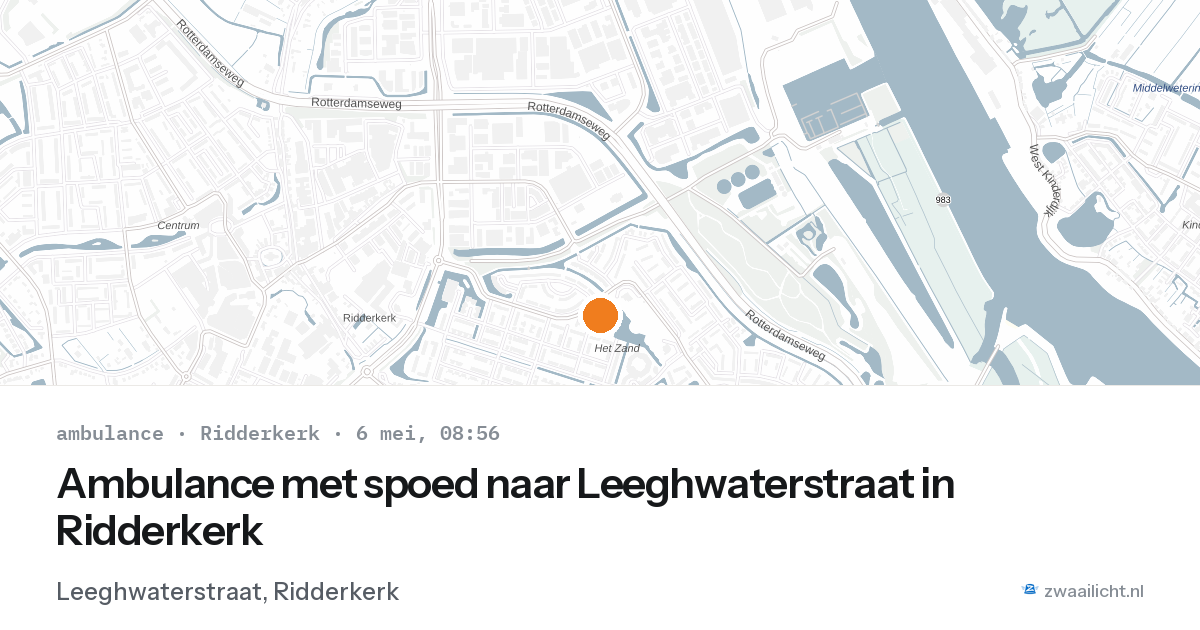 Ambulance met spoed naar Leeghwaterstraat in Ridderkerk — 6 mei 2026