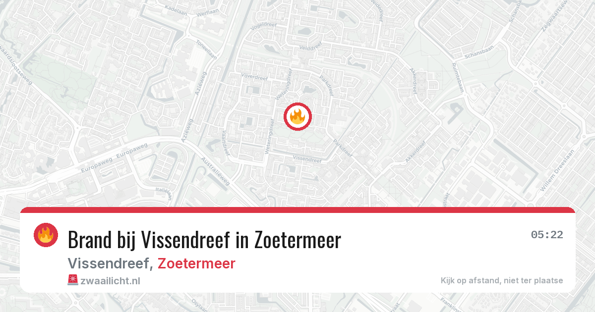 Brand bij Vissendreef in Zoetermeer — 9 jul 2026