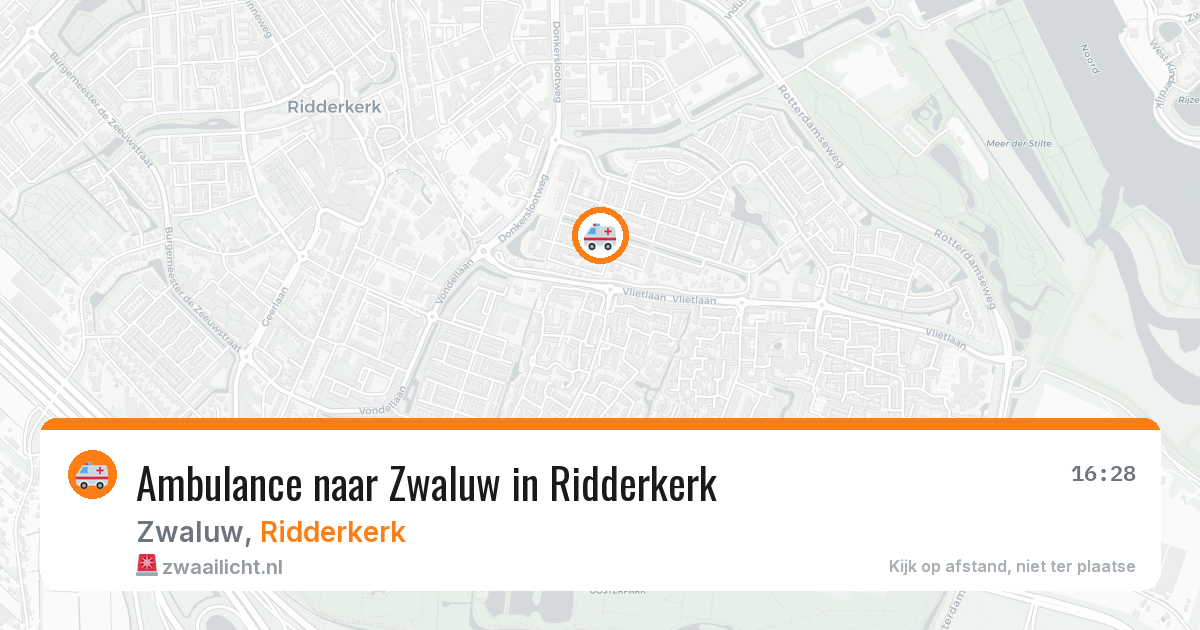Ambulance naar Zwaluw in Ridderkerk — 25 mrt 2026