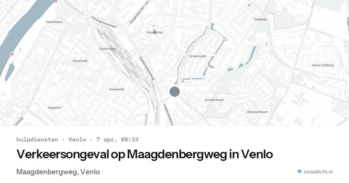Verkeersongeval op Maagdenbergweg in Venlo — 7 apr 2026
