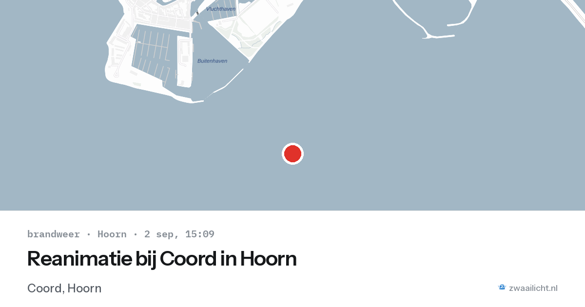 Reanimatie bij Coord in Hoorn — 2 sep 2026