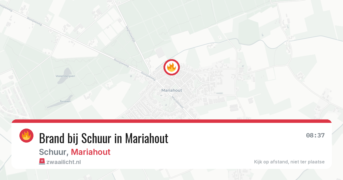 Brand bij Schuur in Mariahout — 1 jul 2026