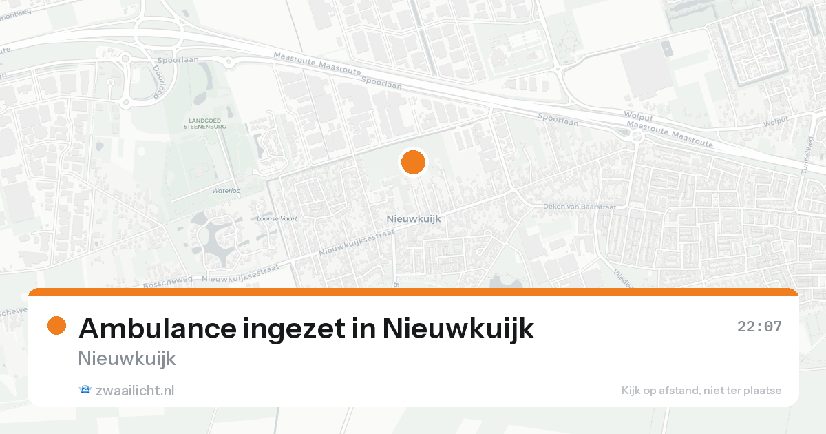 Ambulance ingezet in Nieuwkuijk — 9 aug 2026