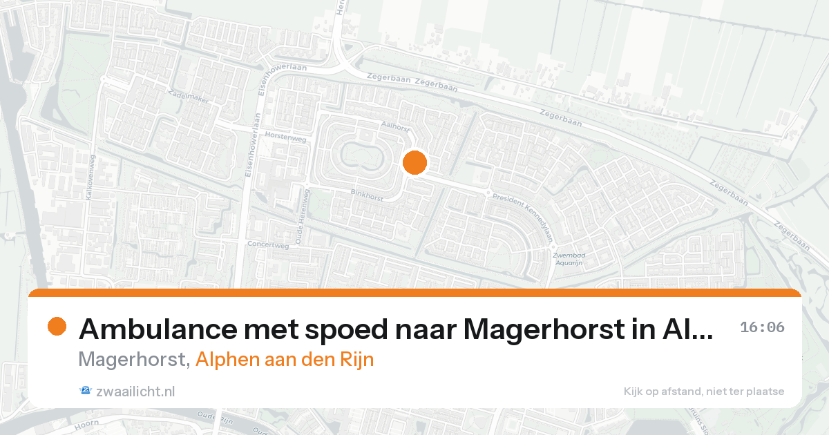 Ambulance met spoed naar Magerhorst in Alphen aan den Rijn — 17 aug 2026
