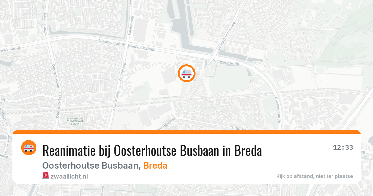 Reanimatie bij Oosterhoutse Busbaan in Breda — 8 mei 2026