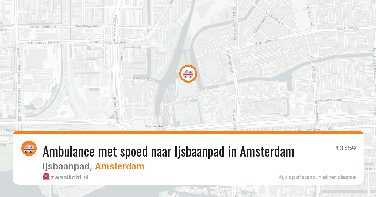 Ambulance met spoed naar Ijsbaanpad in Amsterdam — 19 jun 2026