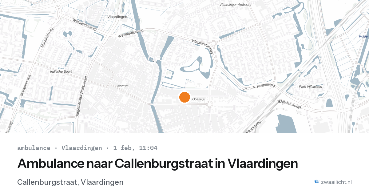 Ambulance naar Callenburgstraat in Vlaardingen — 1 feb 2026