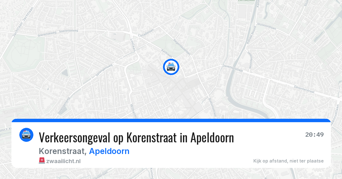 Verkeersongeval op Korenstraat in Apeldoorn — 13 aug 2026