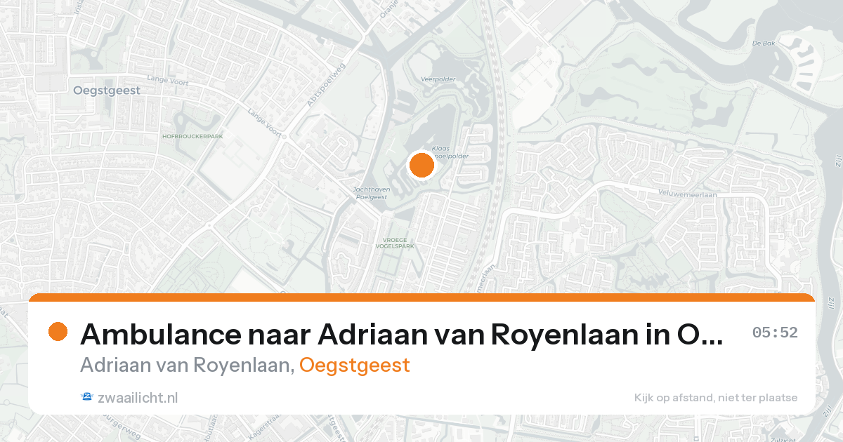 Ambulance naar Adriaan van Royenlaan in Oegstgeest — 16 aug 2026
