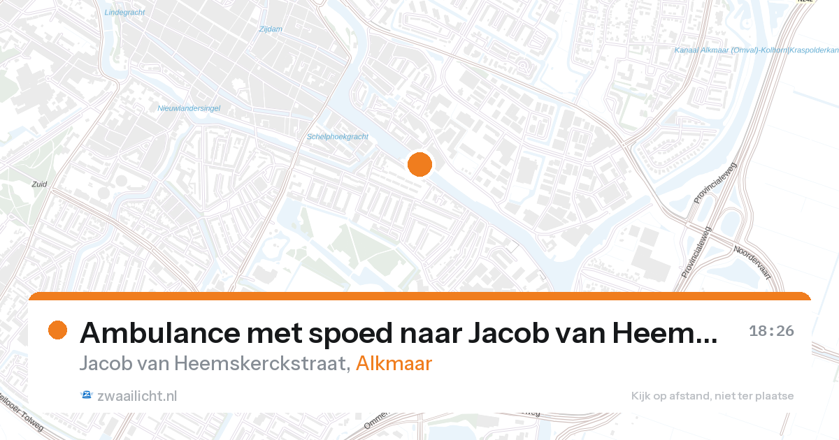 Ambulance met spoed naar Jacob van Heemskerckstraat in Alkmaar — 27 aug 2026