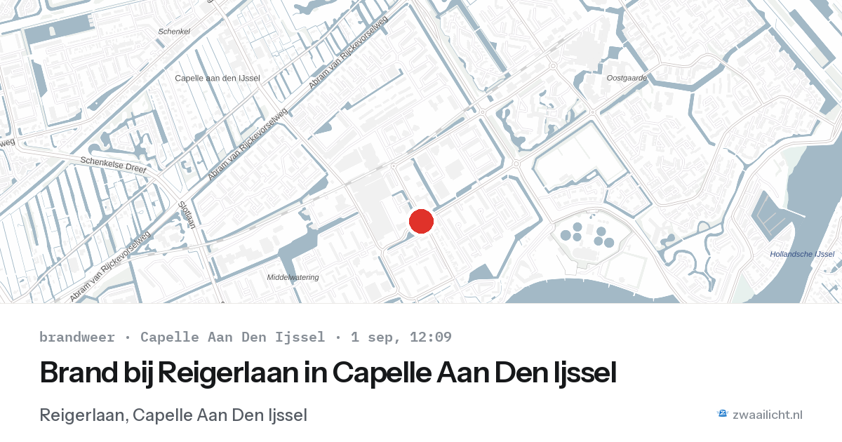 Brand bij Reigerlaan in Capelle Aan Den Ijssel — 1 sep 2026