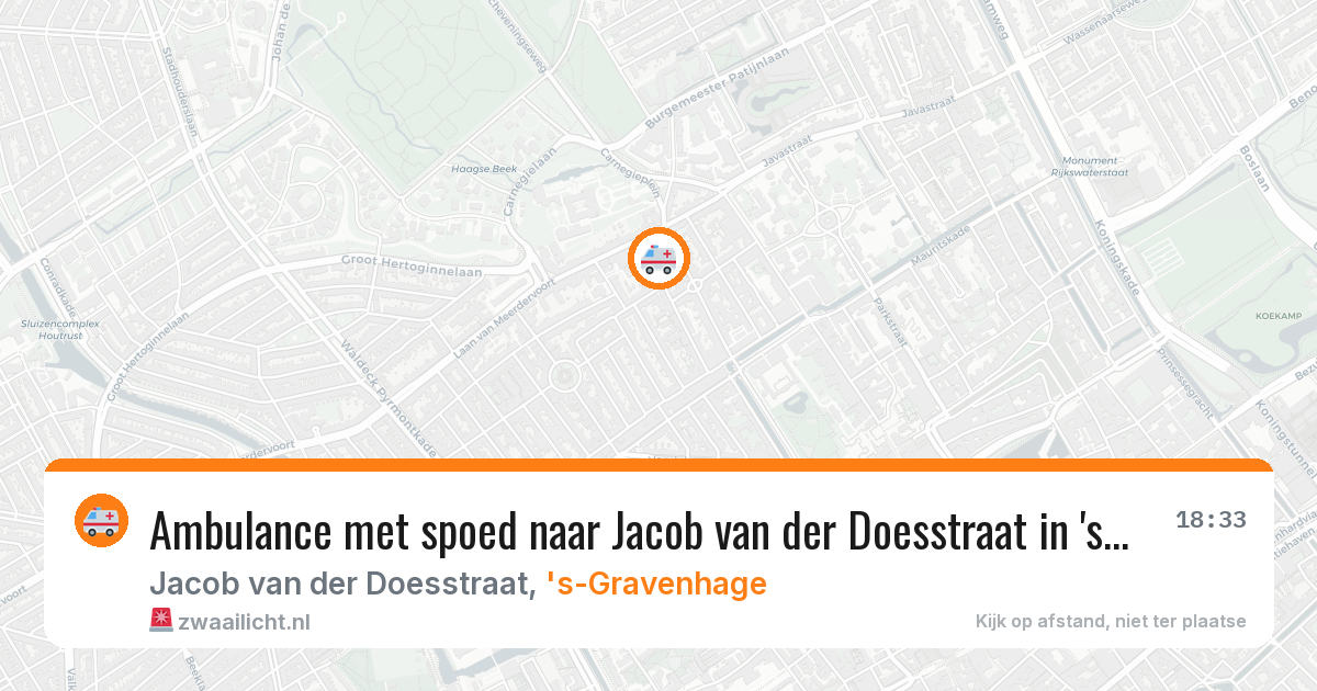 Ambulance met spoed naar Jacob van der Doesstraat in 's-Gravenhage — 15 jun 2026