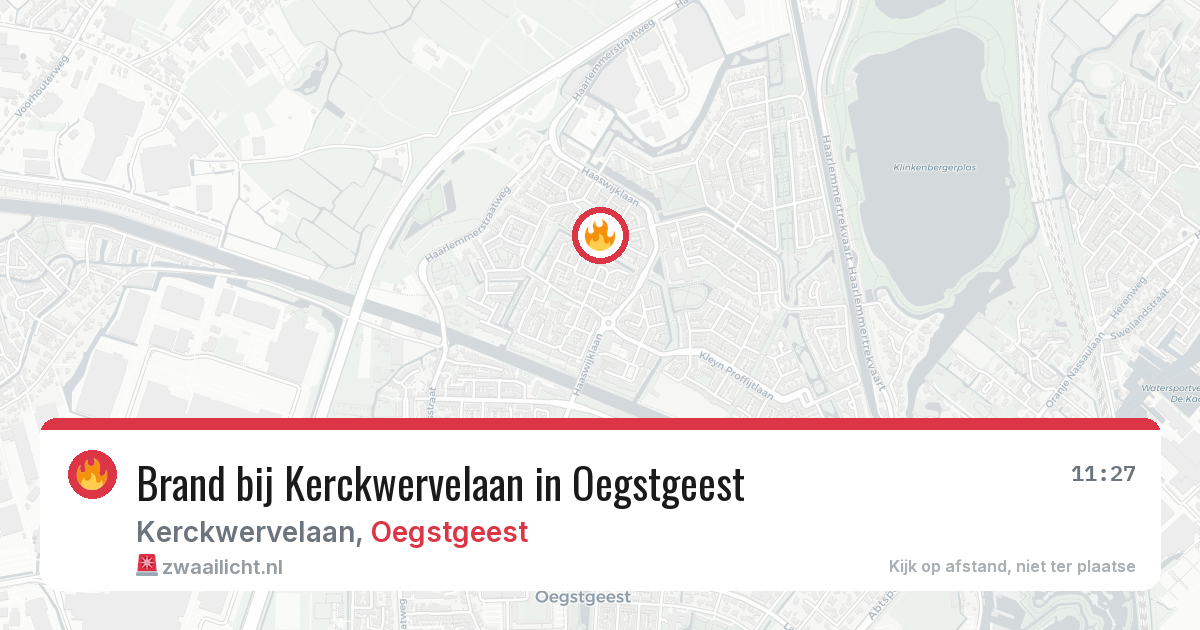 Brand bij Kerckwervelaan in Oegstgeest — 4 aug 2026