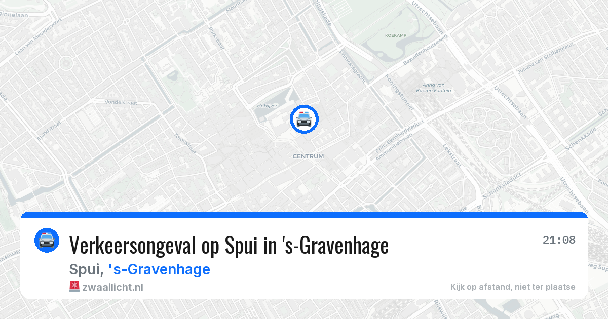 Verkeersongeval op Spui in 's-Gravenhage — 26 apr 2026