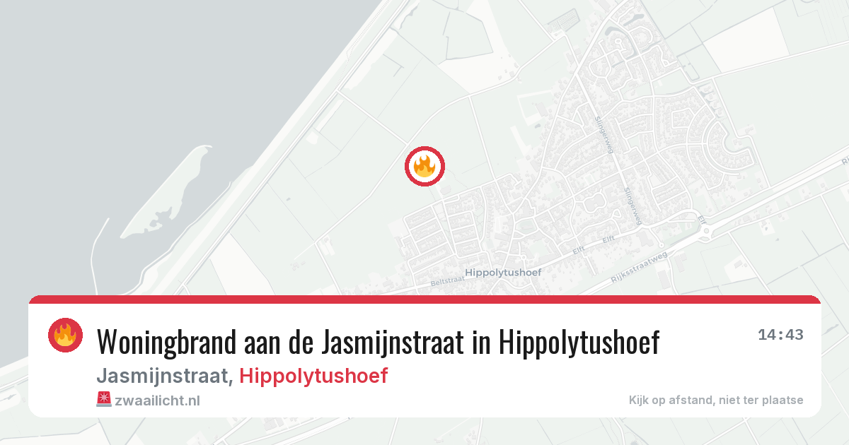 Woningbrand aan de Jasmijnstraat in Hippolytushoef — 16 mrt 2026