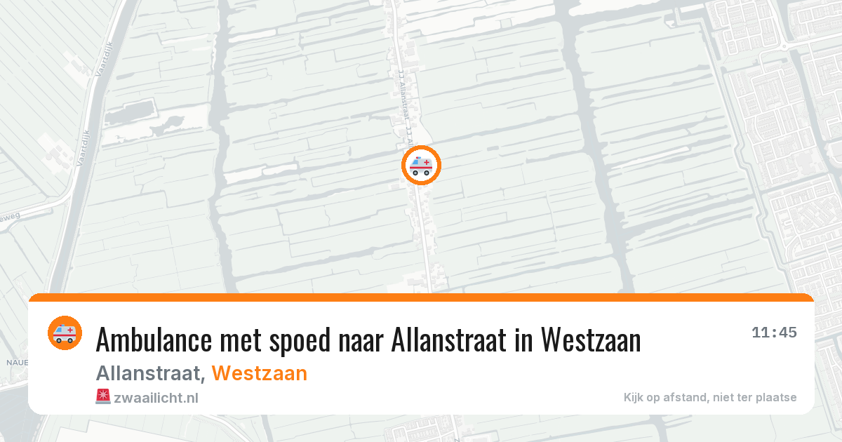 Ambulance met spoed naar Allanstraat in Westzaan — 15 jun 2026
