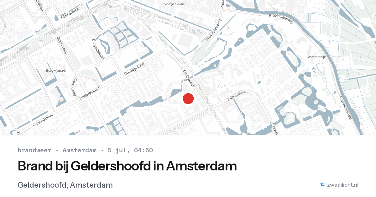 Brand bij Geldershoofd in Amsterdam — 5 jul 2026