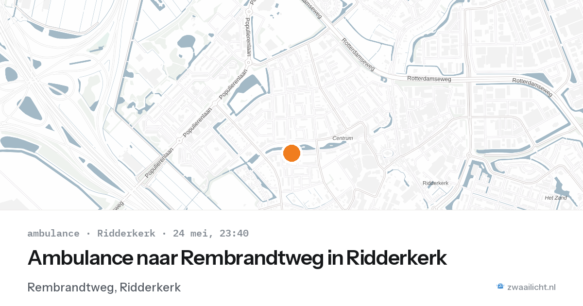 Ambulance naar Rembrandtweg in Ridderkerk — 24 mei 2026