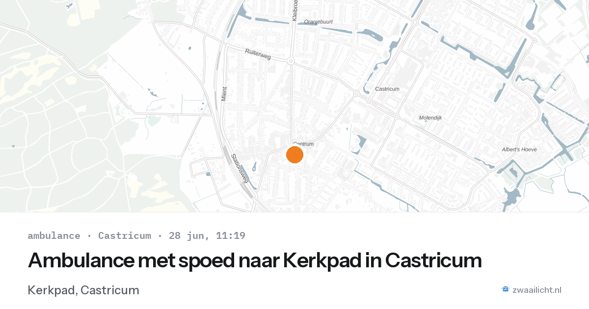 Ambulance met spoed naar Kerkpad in Castricum — 28 jun 2026
