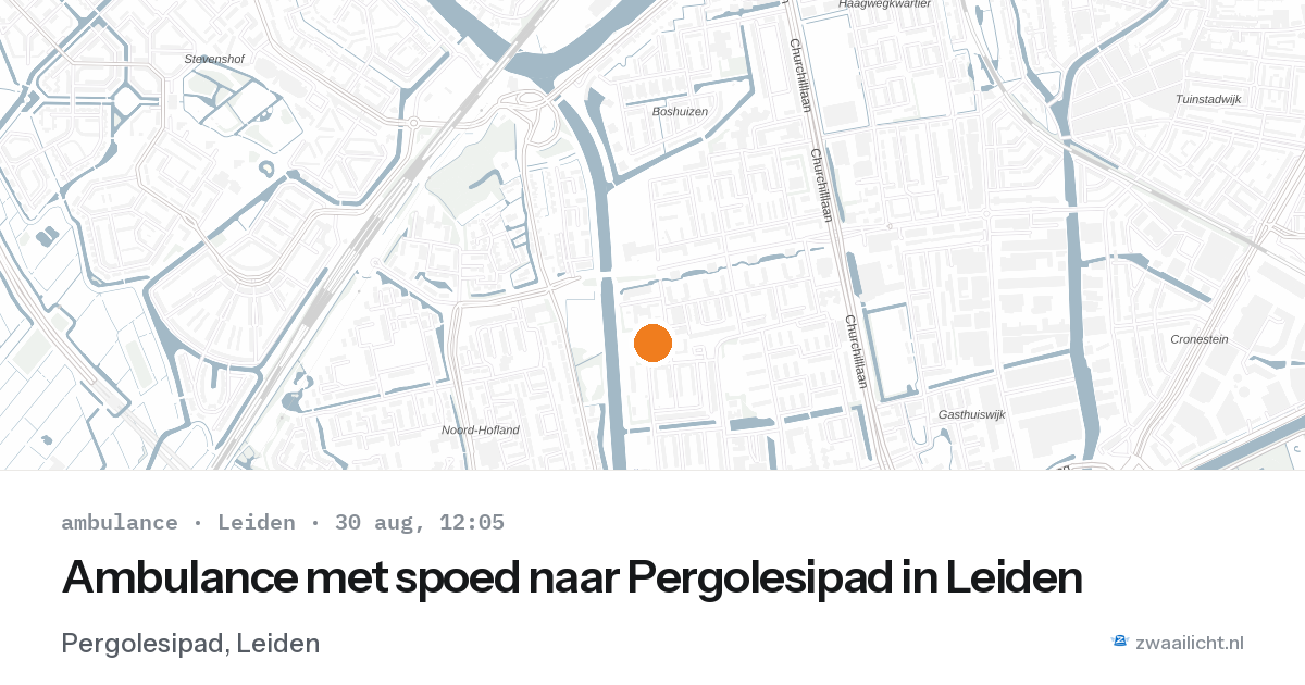 Ambulance met spoed naar Pergolesipad in Leiden — 30 aug 2026