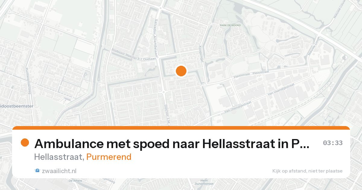 Ambulance met spoed naar Hellasstraat in Purmerend — 17 aug 2026